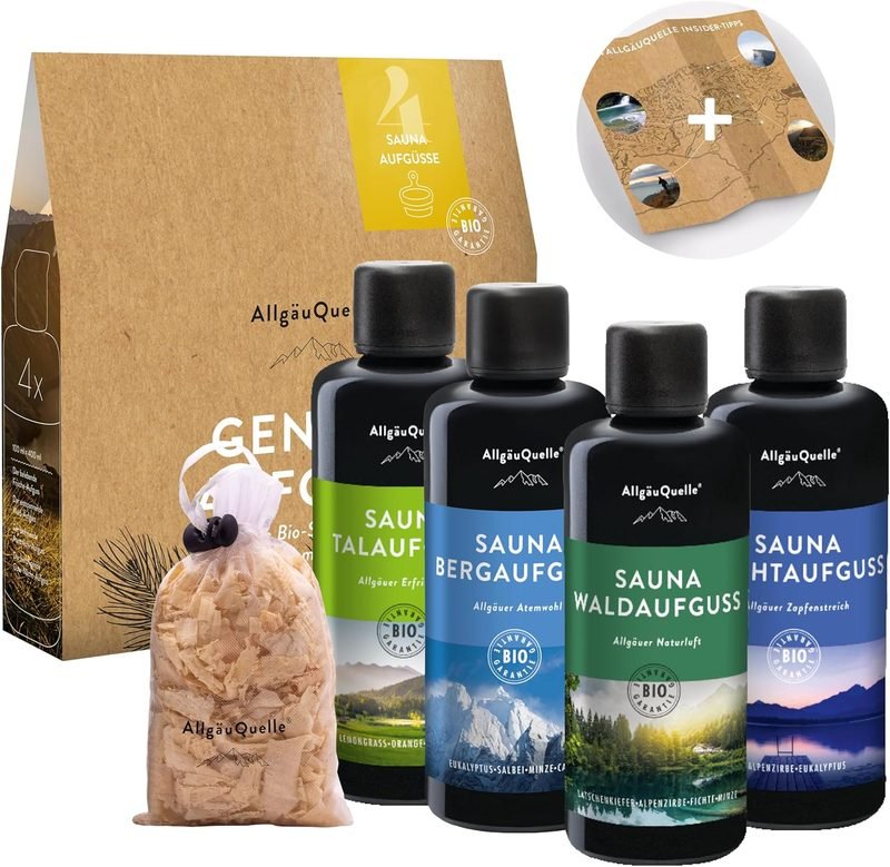 AllgäuQuelle Saunaaufguss Set Bio 4er
